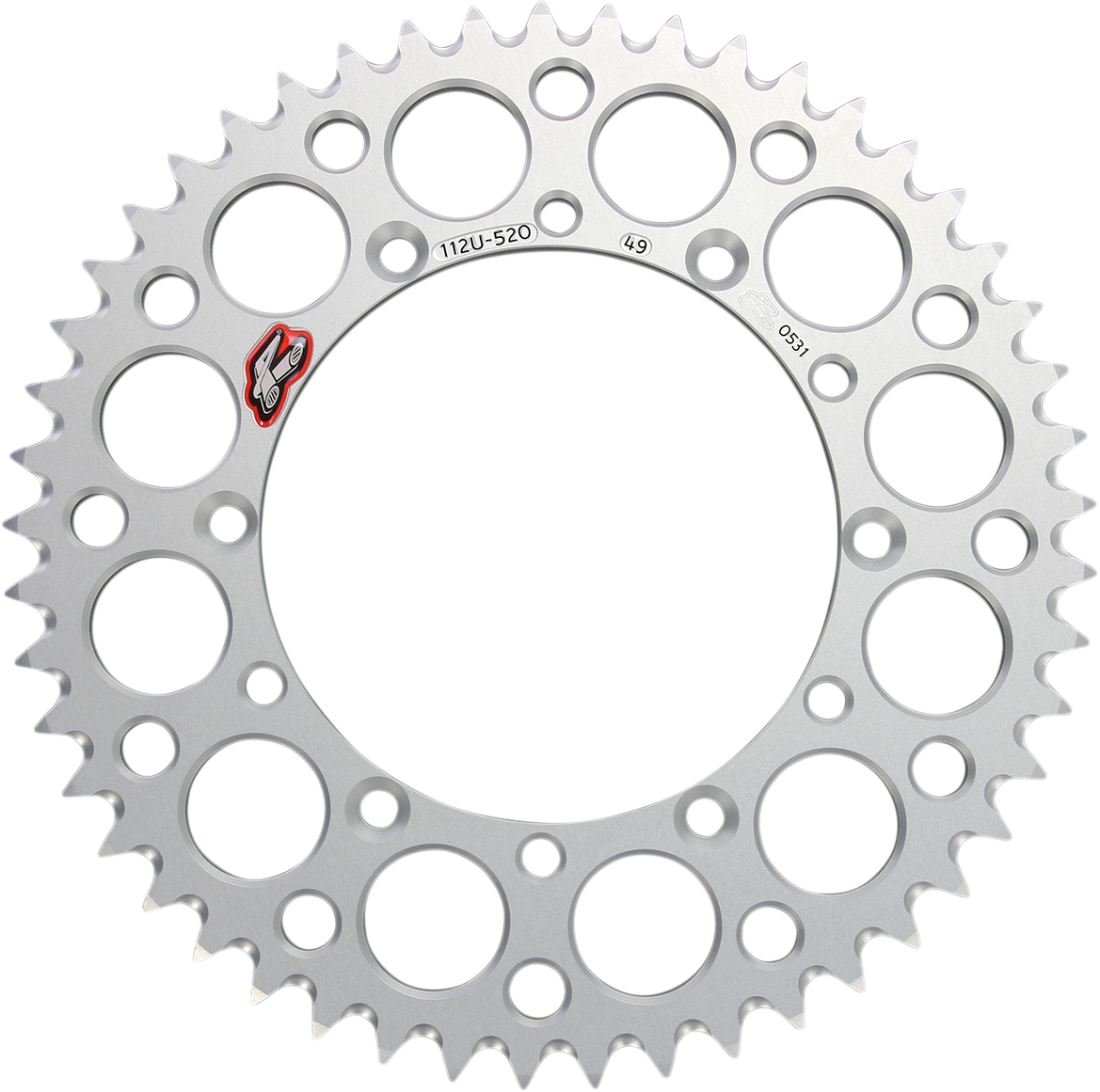 Renthal 112U-520-49GESI Rear Sprocket, Aluminum, 49-Tooth, Silver