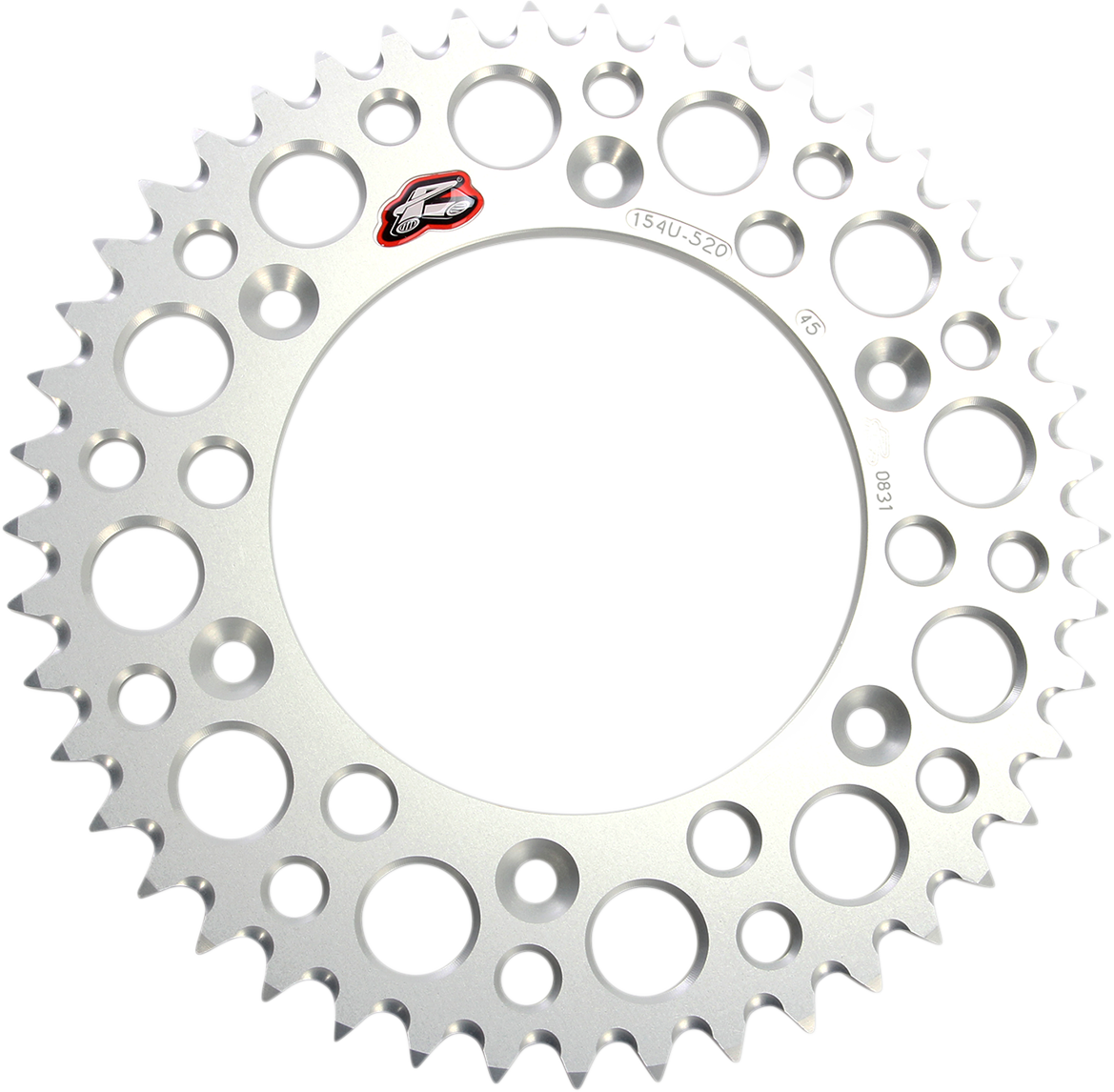 RENTHAL 154U-520-45GRSI Rear Sprocket, Aluminum, 45-Tooth, Silver for Honda