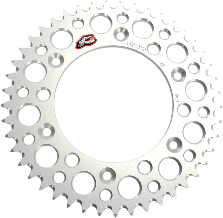 RENTHAL 154U-520-45GRSI Rear Sprocket, Aluminum, 45-Tooth, Silver for Honda