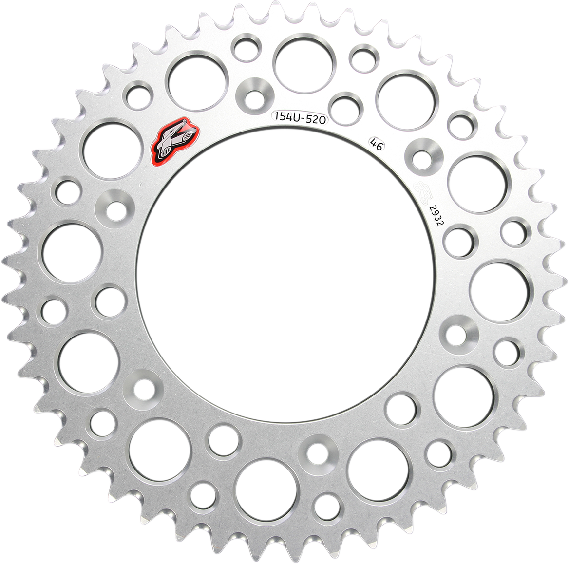 RENTHAL 154U-520-46GRSI Rear Aluminum Sprocket, 46-Tooth, Silver