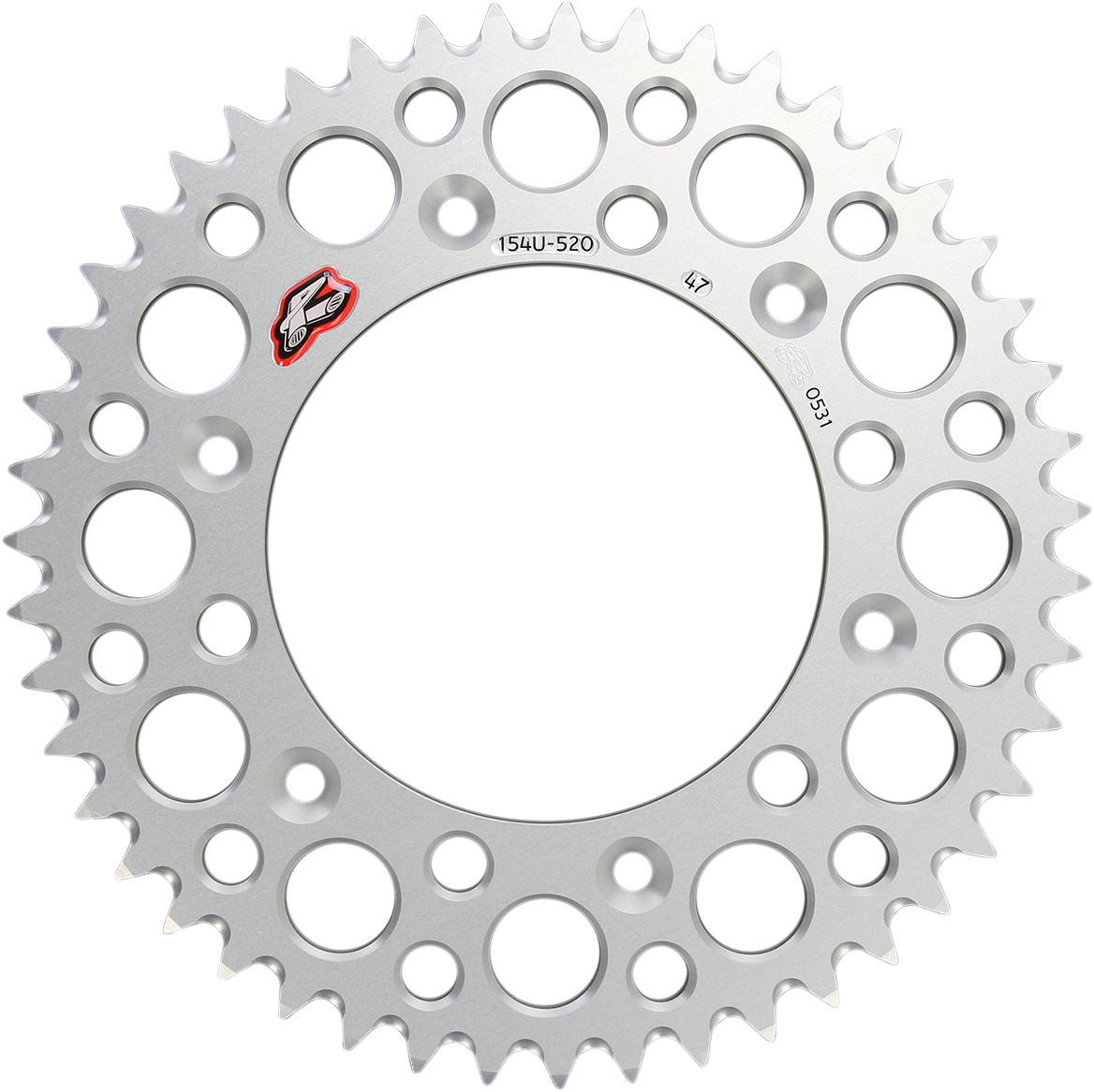 Renthal 154U-520-47GRSI Rear Sprocket, Aluminum, 47-Tooth, Silver for Honda