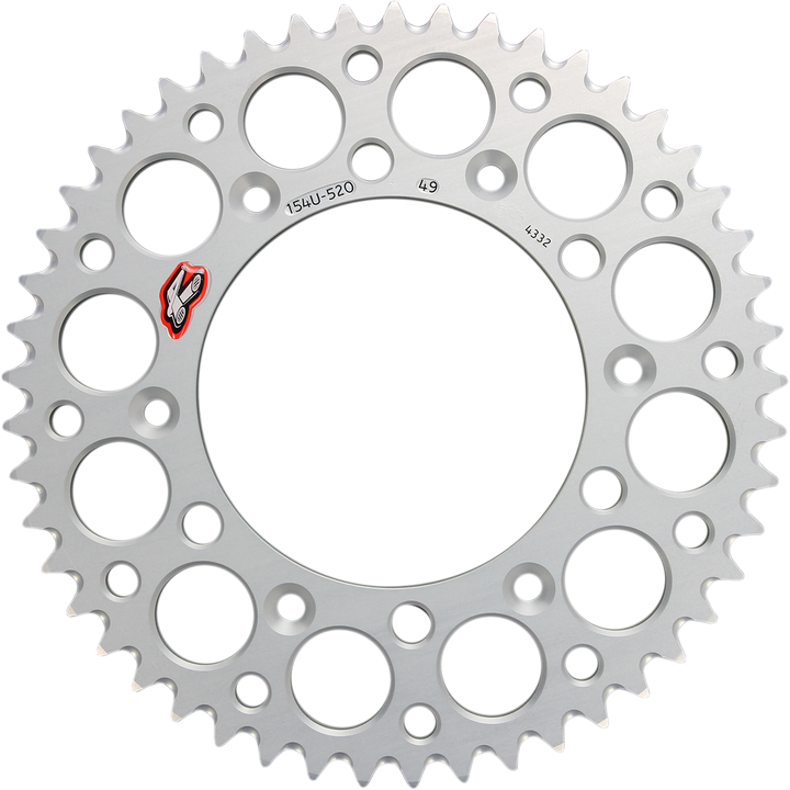 Renthal 154U-520-49GRSI Rear Aluminum Sprocket, 49-Tooth, Silver