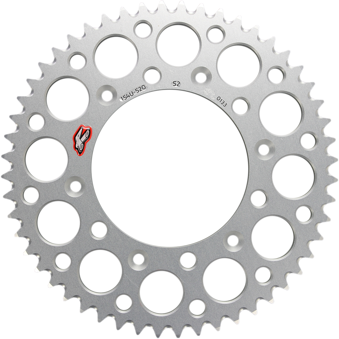 Renthal 154U-520-52GRSI Rear Aluminum Sprocket, 52-Tooth, Silver for Honda