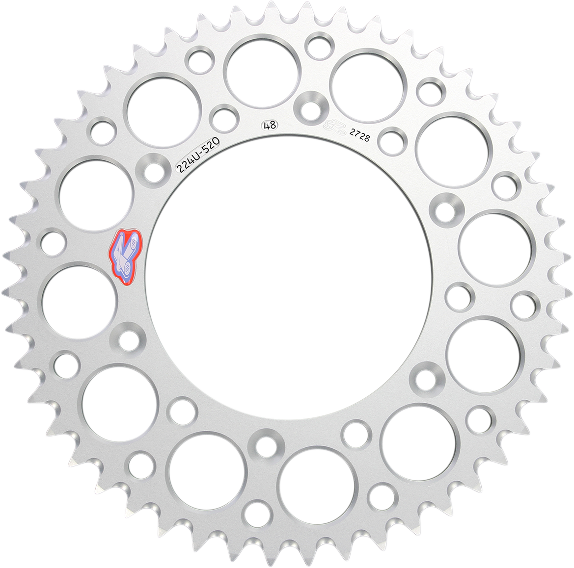 Renthal 224U-520-48GPSI Rear Aluminum Sprocket, 48-Tooth, Silver