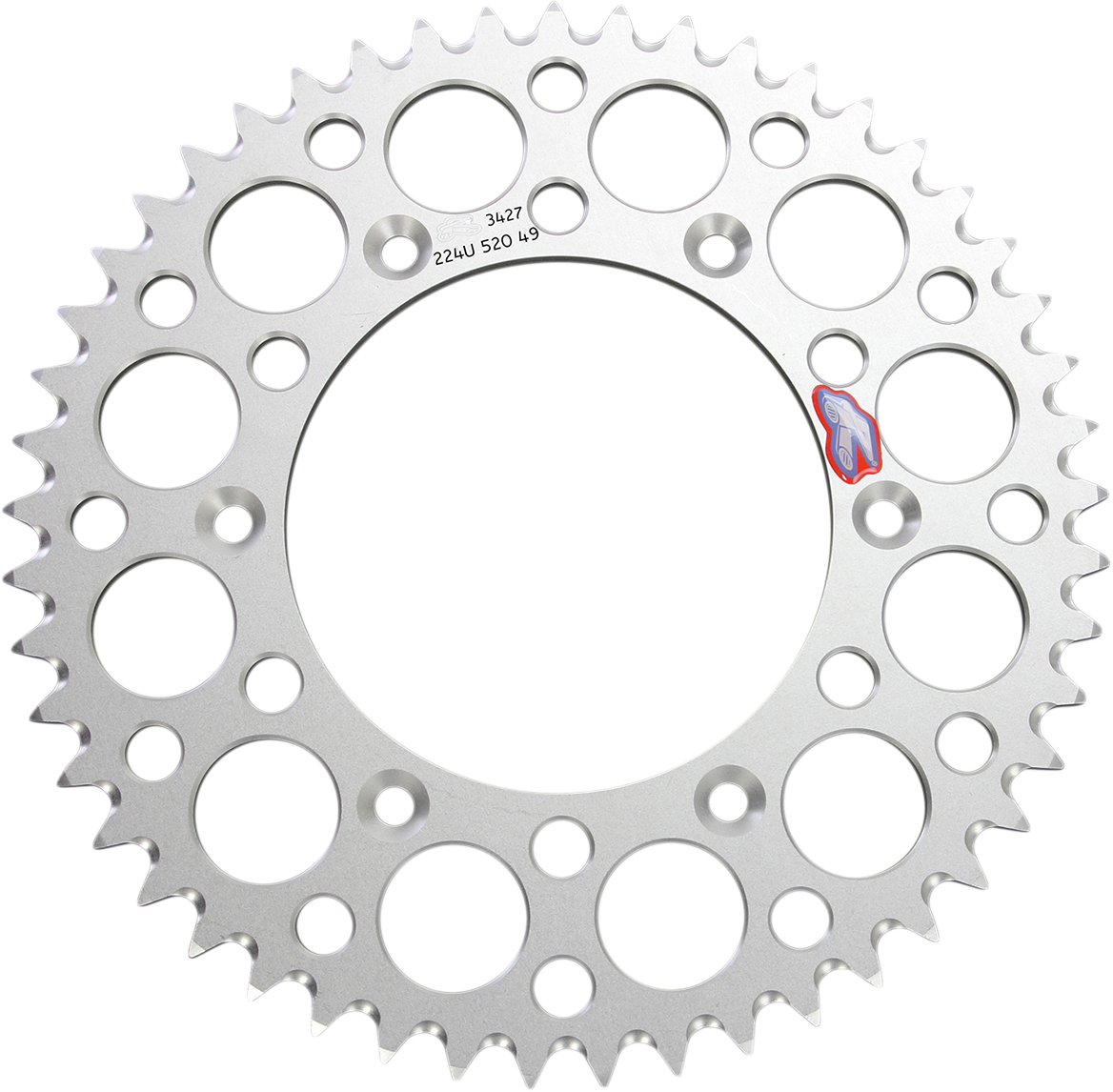 Renthal 224U-520-49GPSI Rear Sprocket, Aluminum, 49-Tooth, Silver