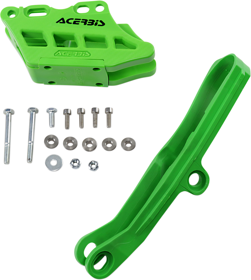 ACERBIS Chain Guide 2.0 and Slider Kit with Chain Slider, Green, Kawasaki, Part Number 2734950006