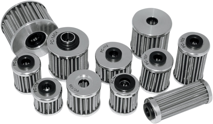 PC RACING Flo® Stainless Steel Oil Filter PC207 for Kawasaki and Suzuki