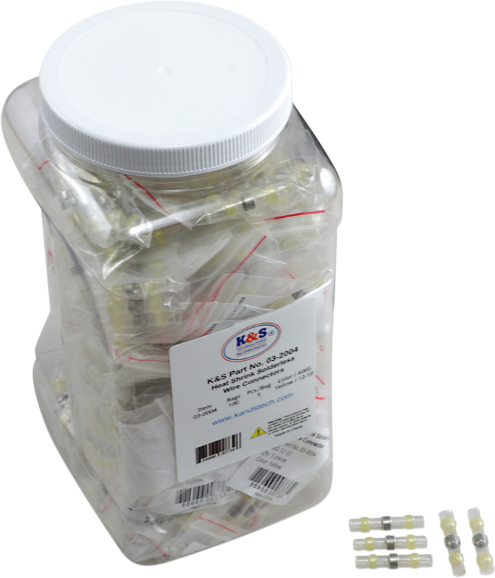 K&S Technologies Heat-Shrink Solderless Wire Connector Kit/Refill