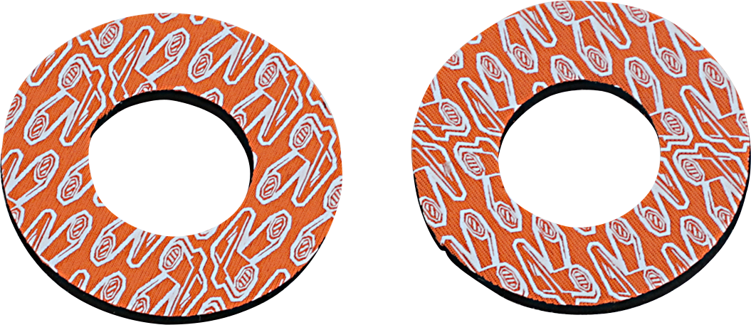 RENTHAL Grip Donutz G204 White/Orange Motorcycle Handlebar Grip Covers