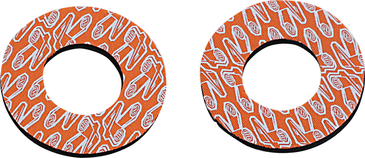 RENTHAL Grip Donutz G204 White/Orange Motorcycle Handlebar Grip Covers
