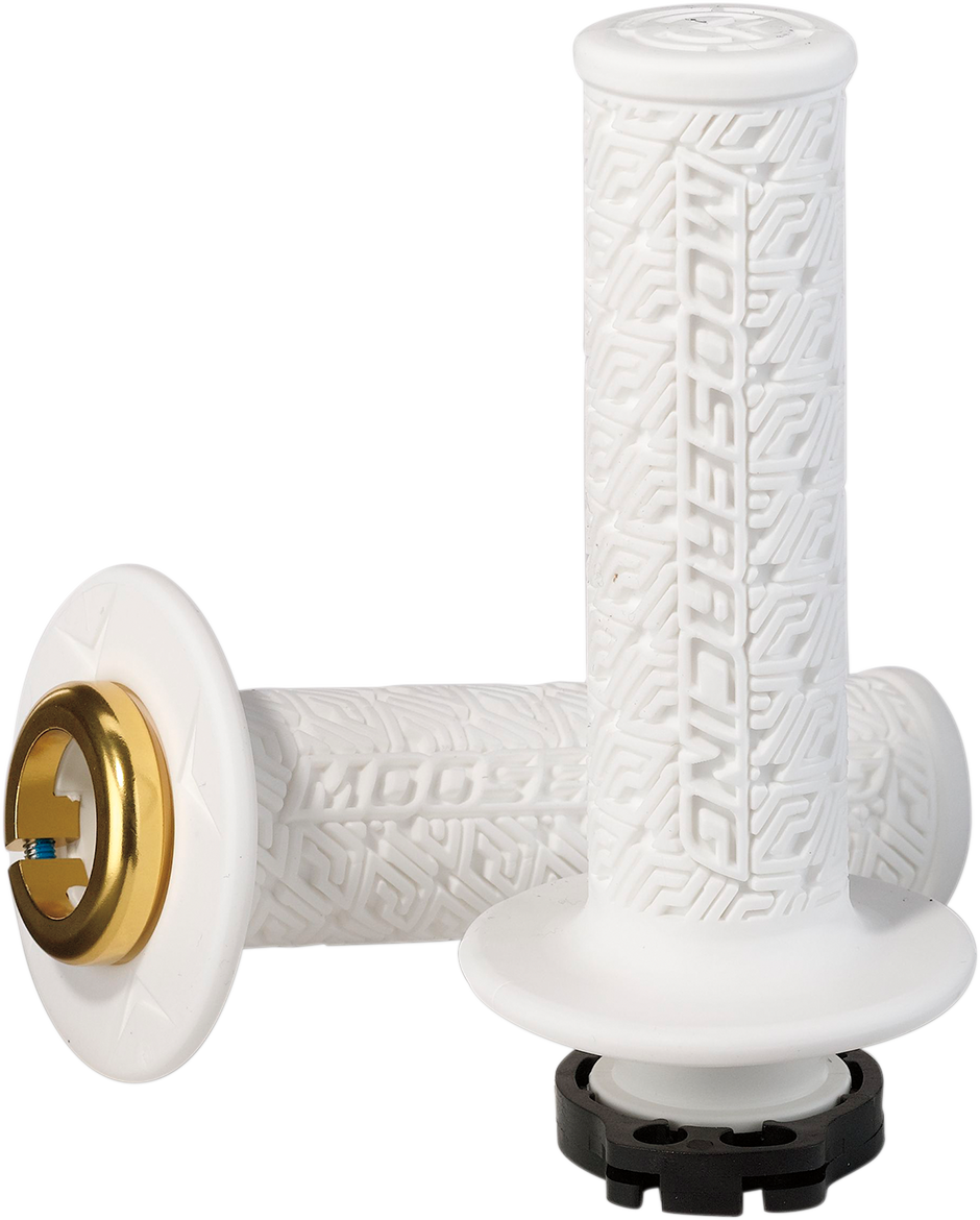 Moose Offroad 36 Series Lock-On Grips, White/Gold, B36MRW-D