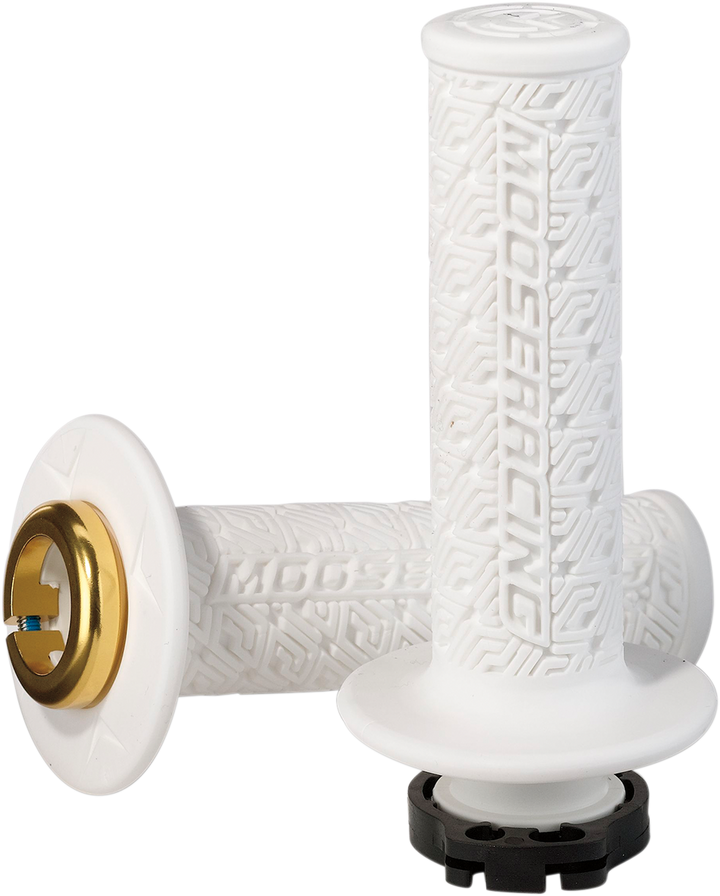 Moose Offroad 36 Series Lock-On Grips, White/Gold, B36MRW-D