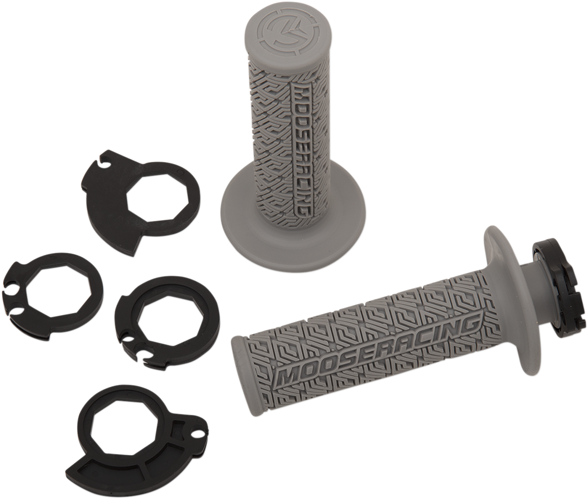 Moose Offroad 36 Series Lock-On Grips Gray/Silver with Throttle Tube B36MRG-S
