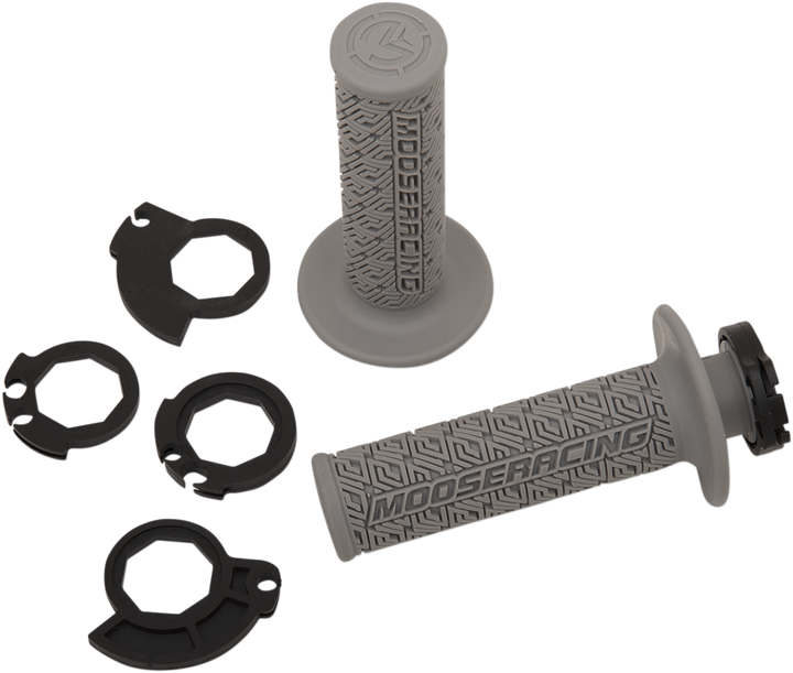 Moose Offroad 36 Series Lock-On Grips Gray/Silver with Throttle Tube B36MRG-S