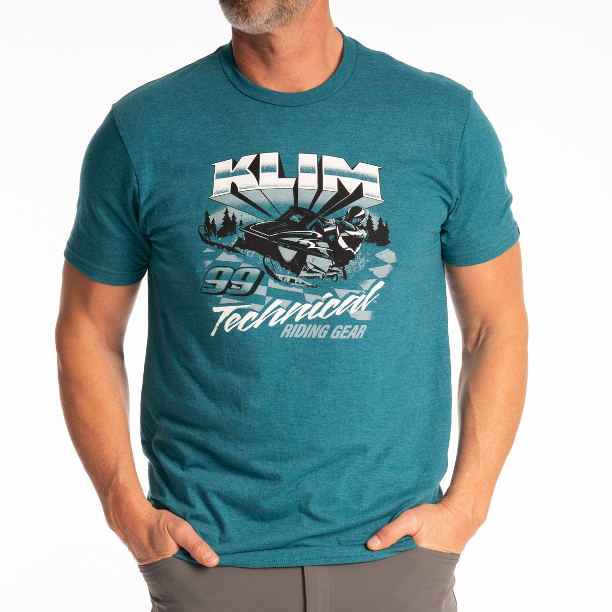 Klim Snowcrest Tri-blend Tee - Heathered Teal - Black