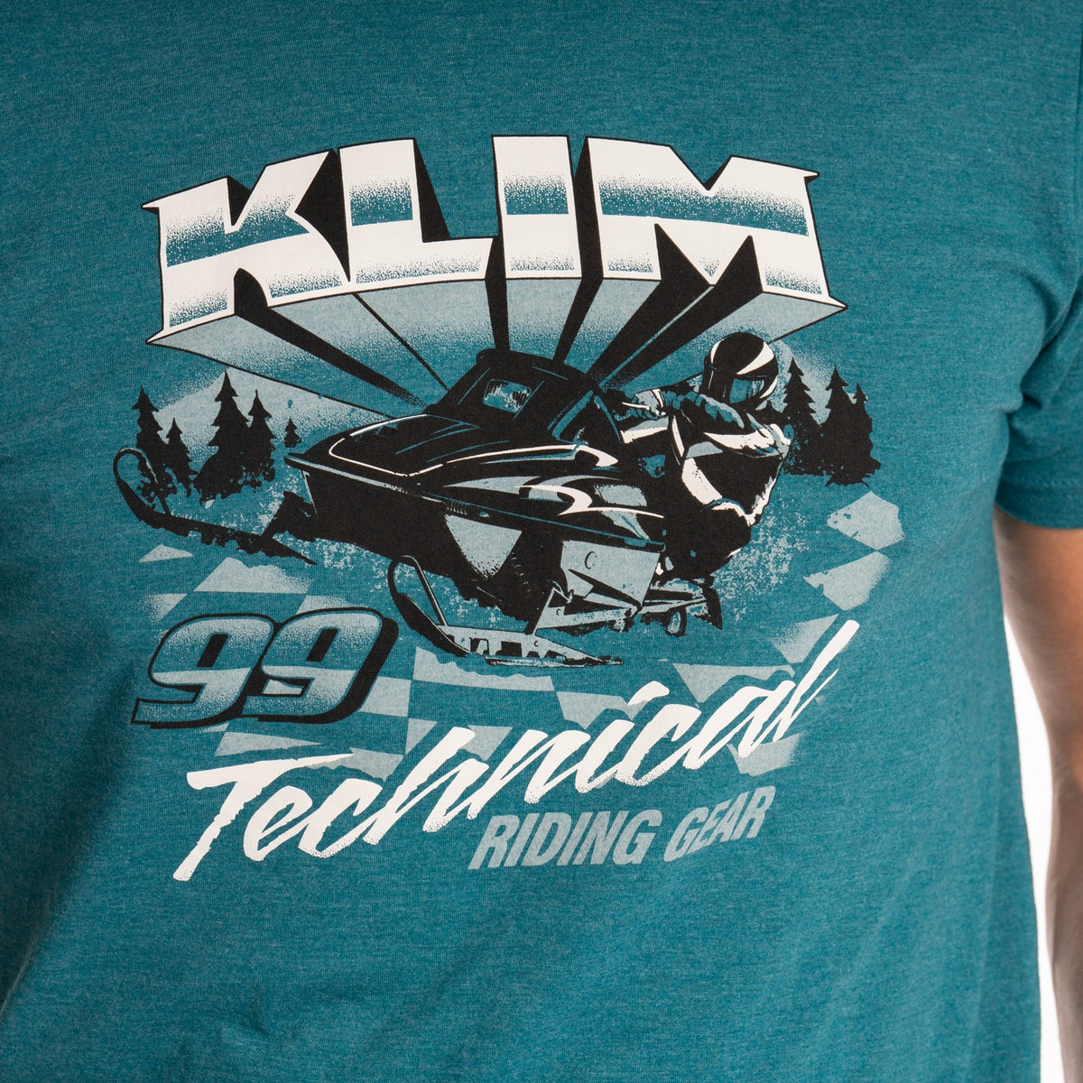 Klim Snowcrest Tri-blend Tee - Heathered Teal - Black