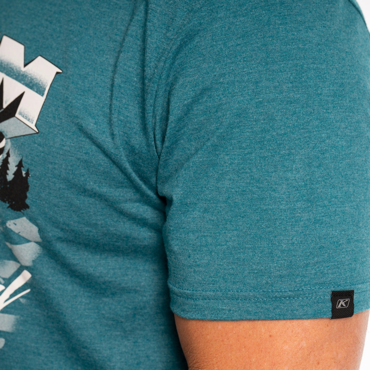 Klim Snowcrest Tri-blend Tee - Heathered Teal - Black