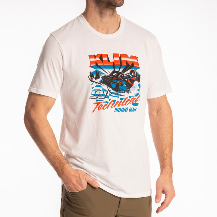 Klim Snowcrest Tri-blend Tee - White - Imperial Blue