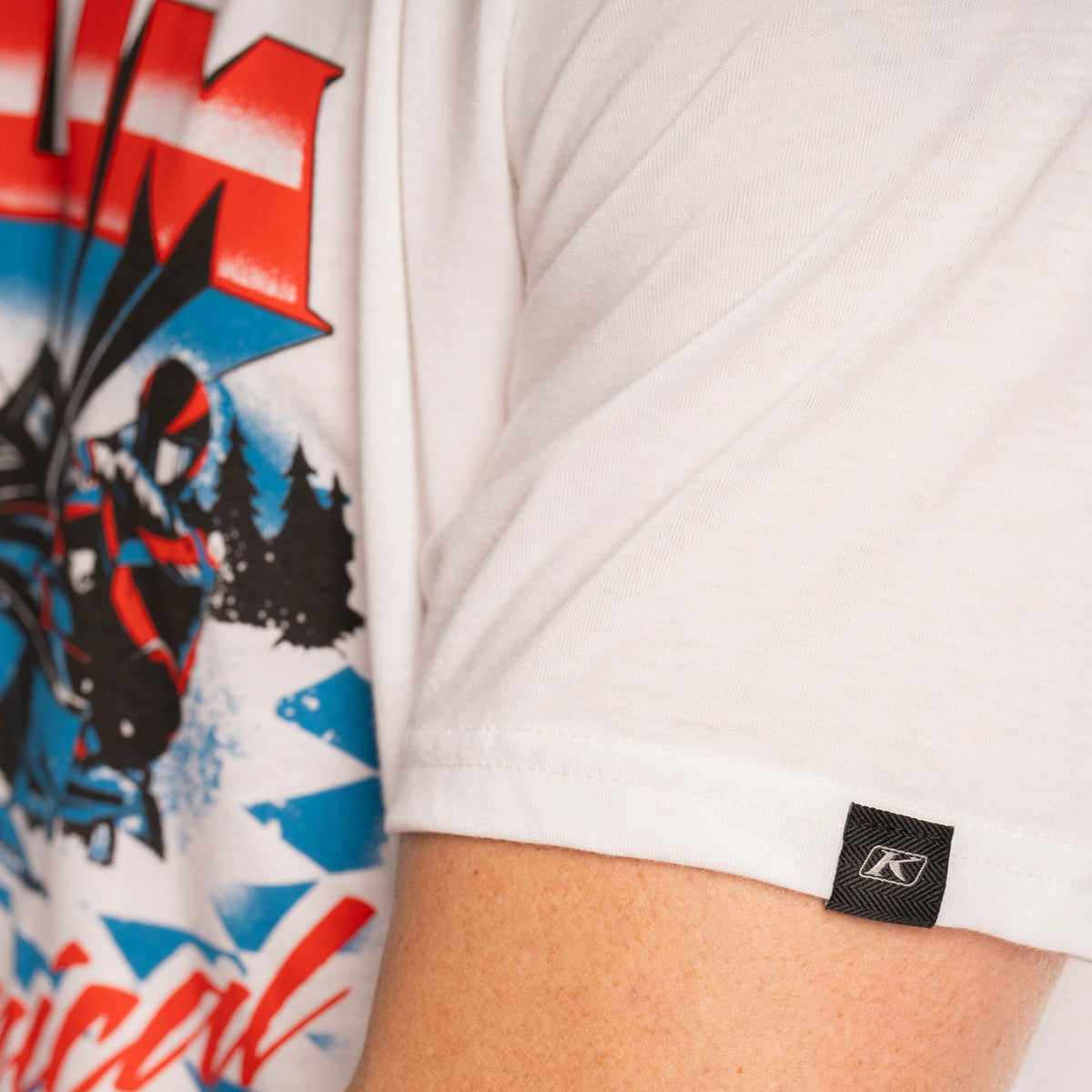 Klim Snowcrest Tri-blend Tee - White - Imperial Blue