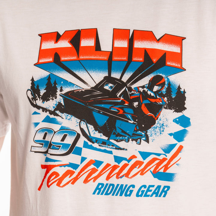 Klim Snowcrest Tri-blend Tee - White - Imperial Blue