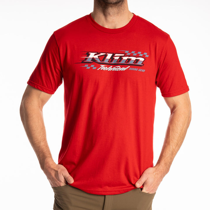 Klim Heritage Tri-blend Tee - Classic Red - White