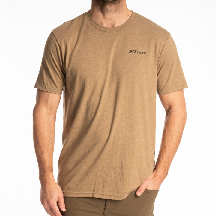 Klim Frontier Tri-blend Tee - Coyote Brown Heather - Asphalt