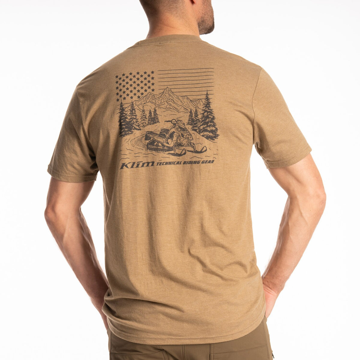 Klim Frontier Tri-blend Tee - Coyote Brown Heather - Asphalt