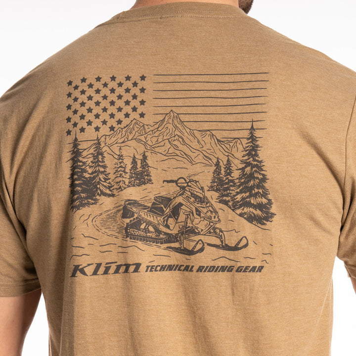 Klim Frontier Tri-blend Tee - Coyote Brown Heather - Asphalt