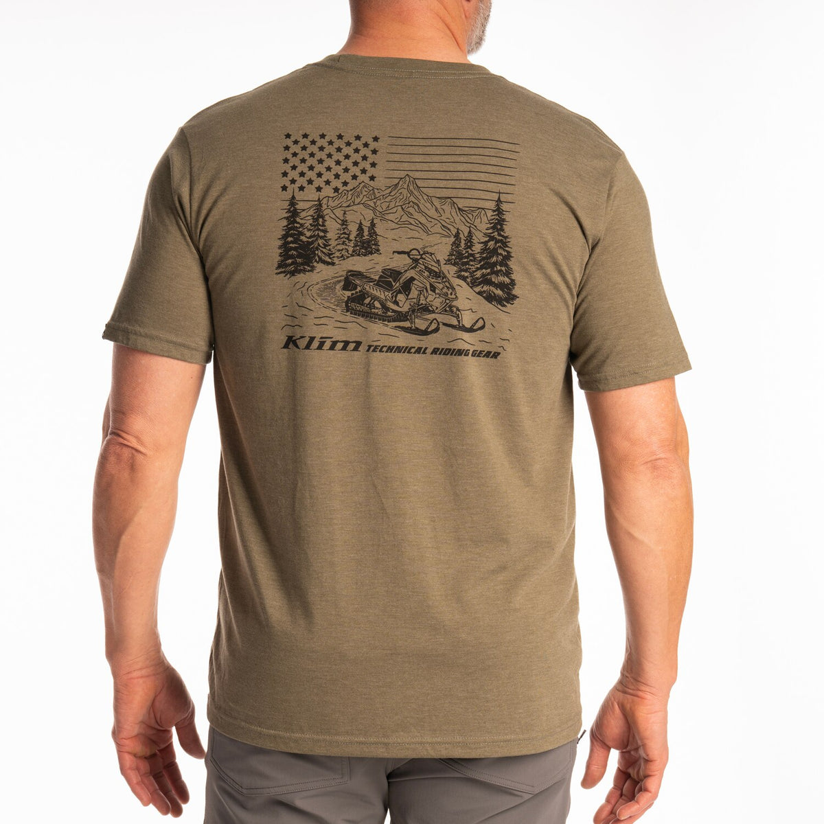 Klim Frontier Tri-blend Tee - Military Green Frost - Black