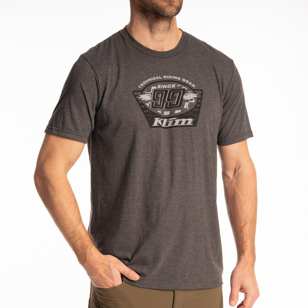 Klim Pioneer 99 Tri-blend Tee - Heathered Charcoal - Monument