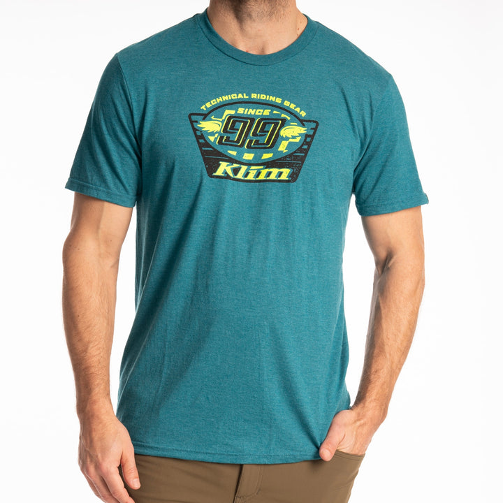 Klim Pioneer 99 Tri-blend Tee - Heathered Teal - Hi-Vis