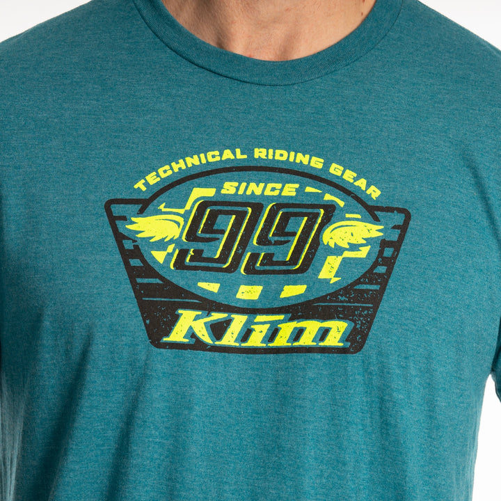 Klim Pioneer 99 Tri-blend Tee - Heathered Teal - Hi-Vis