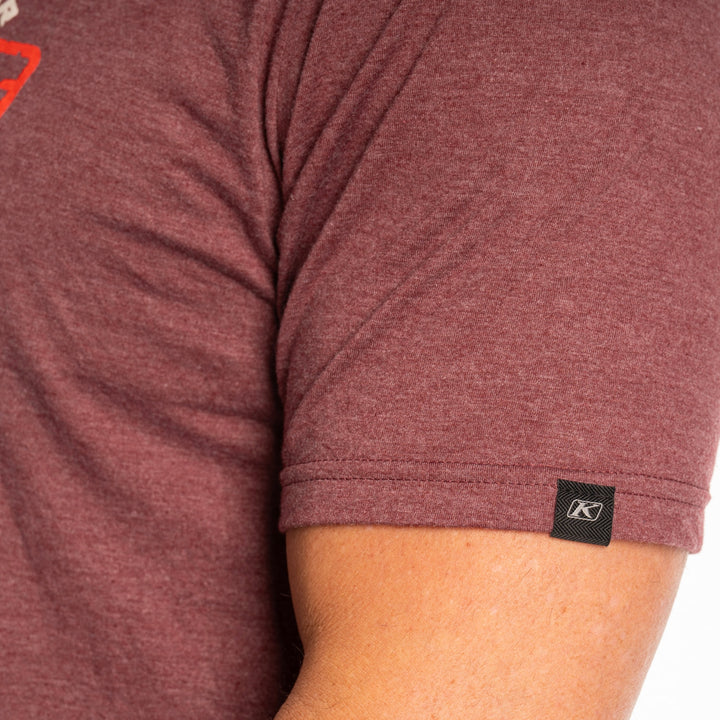 Klim Pioneer 99 Tri-blend Tee - Maroon Frost - Peyote