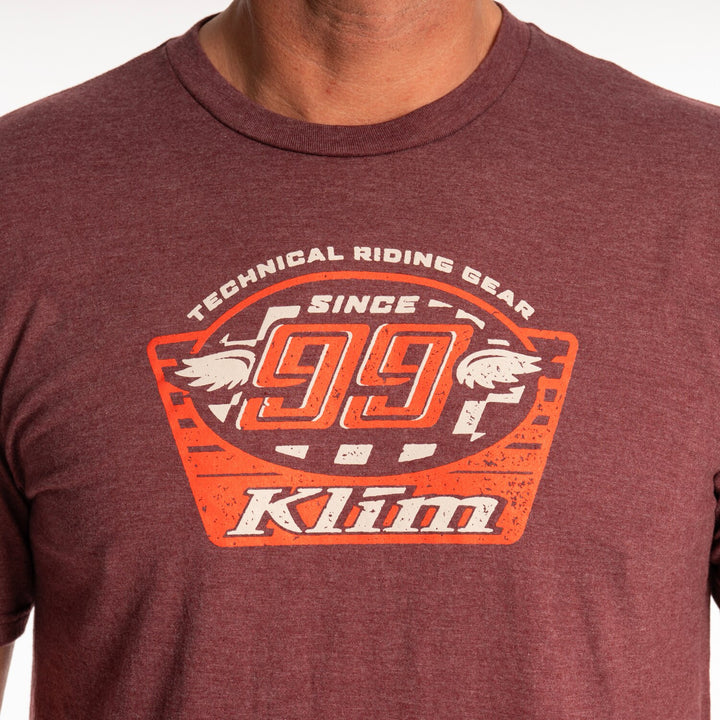 Klim Pioneer 99 Tri-blend Tee - Maroon Frost - Peyote