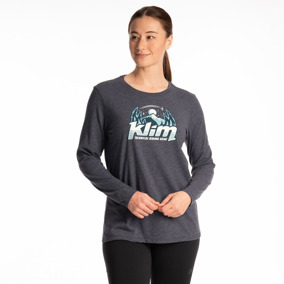 Klim Women's Estelle Tri-blend Tee LS - Navy Frost - Milky Blue