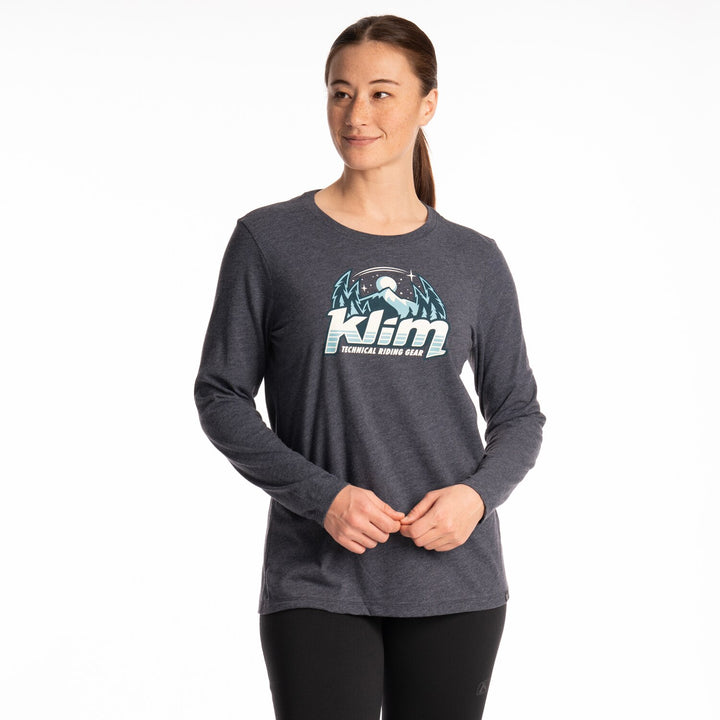 Klim Women's Estelle Tri-blend Tee LS - Navy Frost - Milky Blue