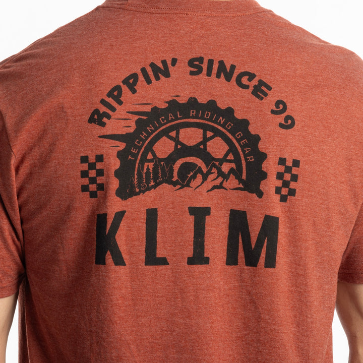 Klim Rippin' Tri-blend Tee - Heathered Russet - Black