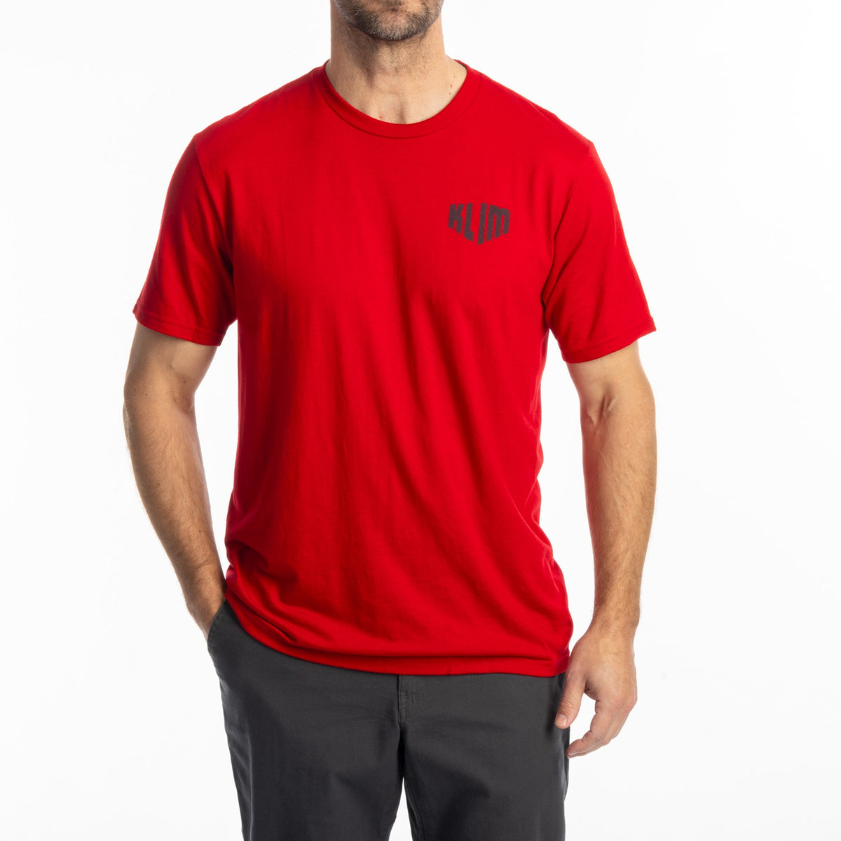 Klim Full Throttle Tri-blend Tee - Classic Red - Asphalt