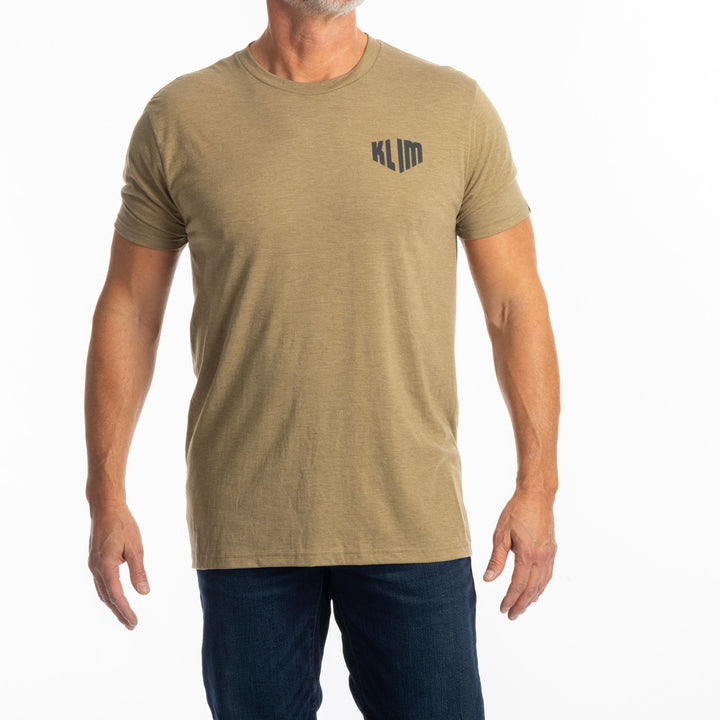 Klim Full Throttle Tri-blend Tee - Coyote Brown Heather - Asphalt