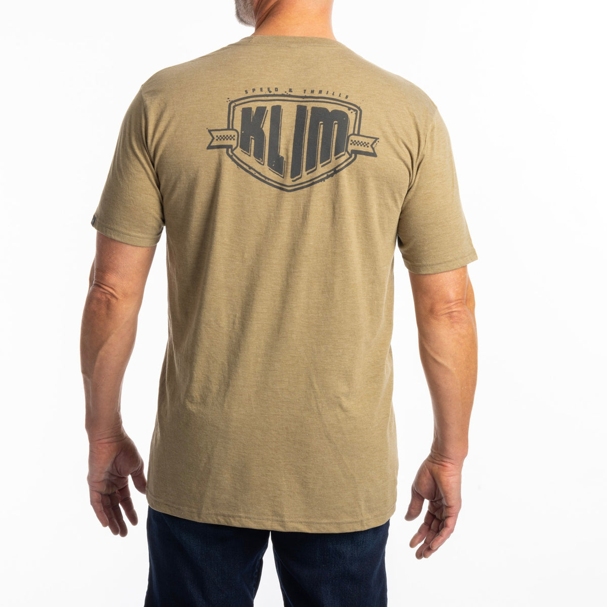 Klim Full Throttle Tri-blend Tee - Coyote Brown Heather - Asphalt