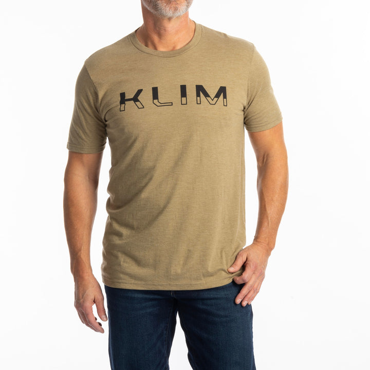 Klim Petrol Tri-blend Tee - Coyote Brown Heather - Black