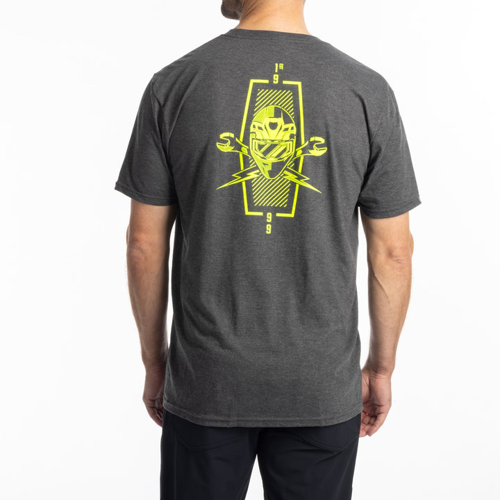 Klim Petrol Tri-blend Tee - Heathered Charcoal - Hi-Vis