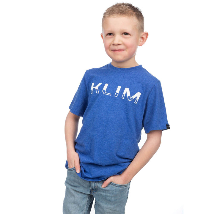 Klim Petrol Tri-blend Tee Youth - Royal Frost - White