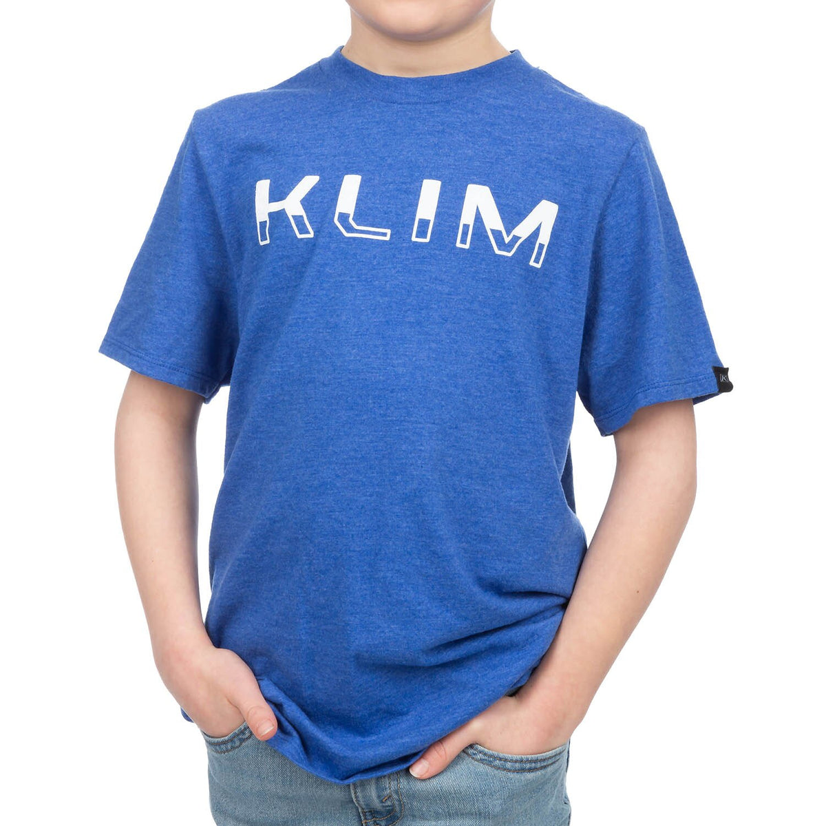 Klim Petrol Tri-blend Tee Youth - Royal Frost - White