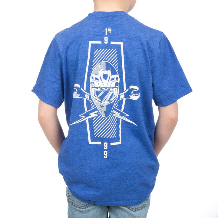 Klim Petrol Tri-blend Tee Youth - Royal Frost - White