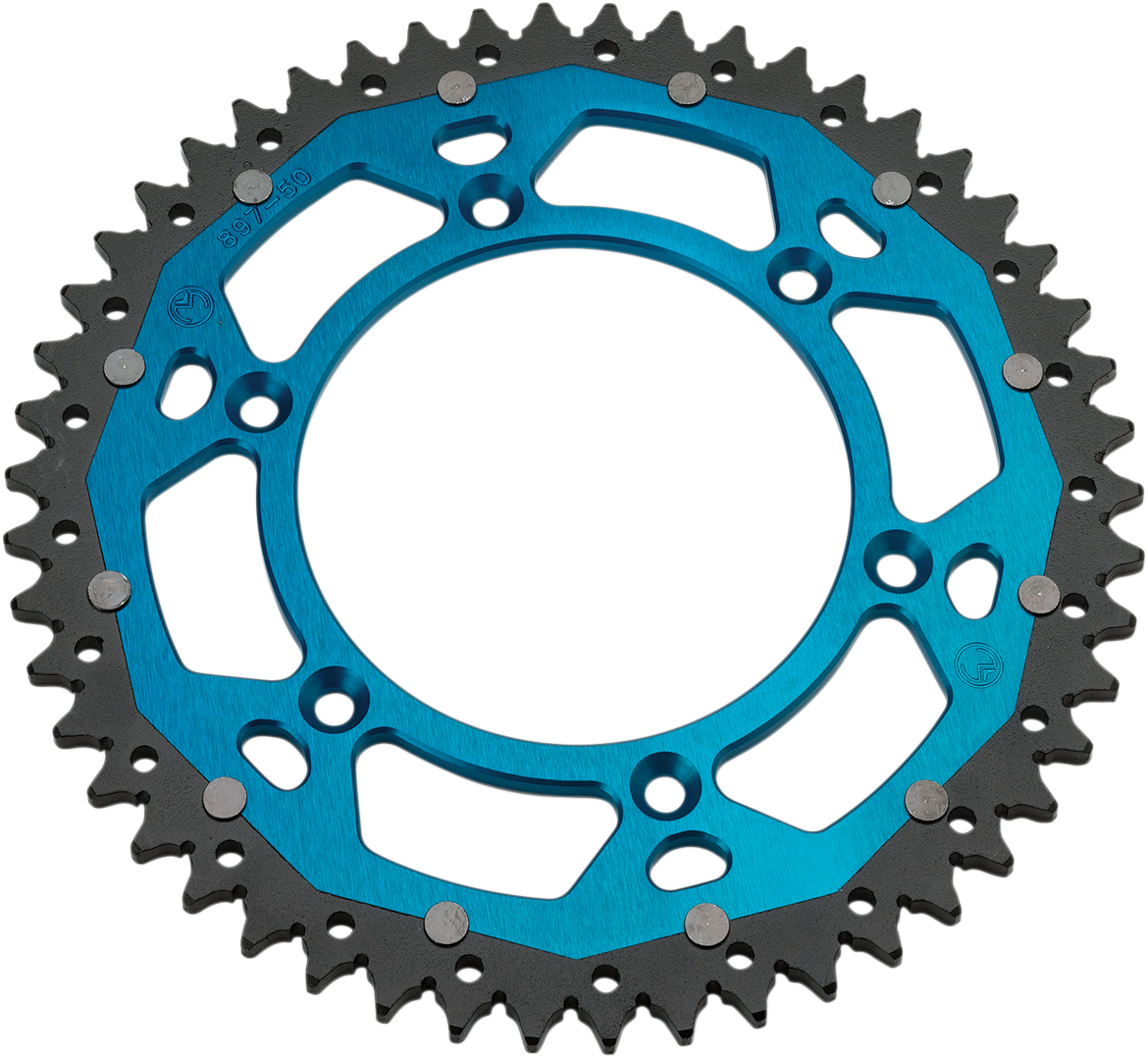 Moose Offroad 1210-251-51-12X Dual Rear Sprocket, 51 Tooth, Blue for Yamaha