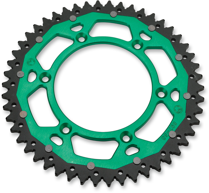 Moose Offroad Dual Rear Sprocket, 49-Tooth Green, Kawasaki/Suzuki 1210-460-49-15X