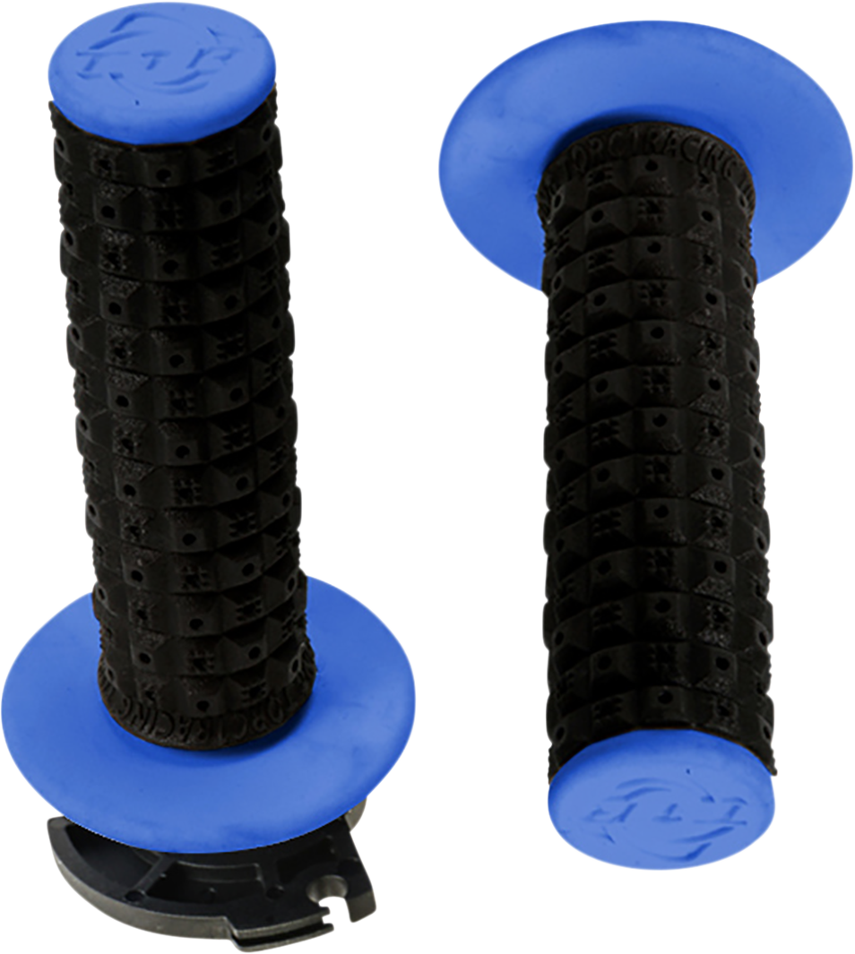 TORC1 Defy Lock-On Grips Black/Blue with Throttle Tube, 2650-0203