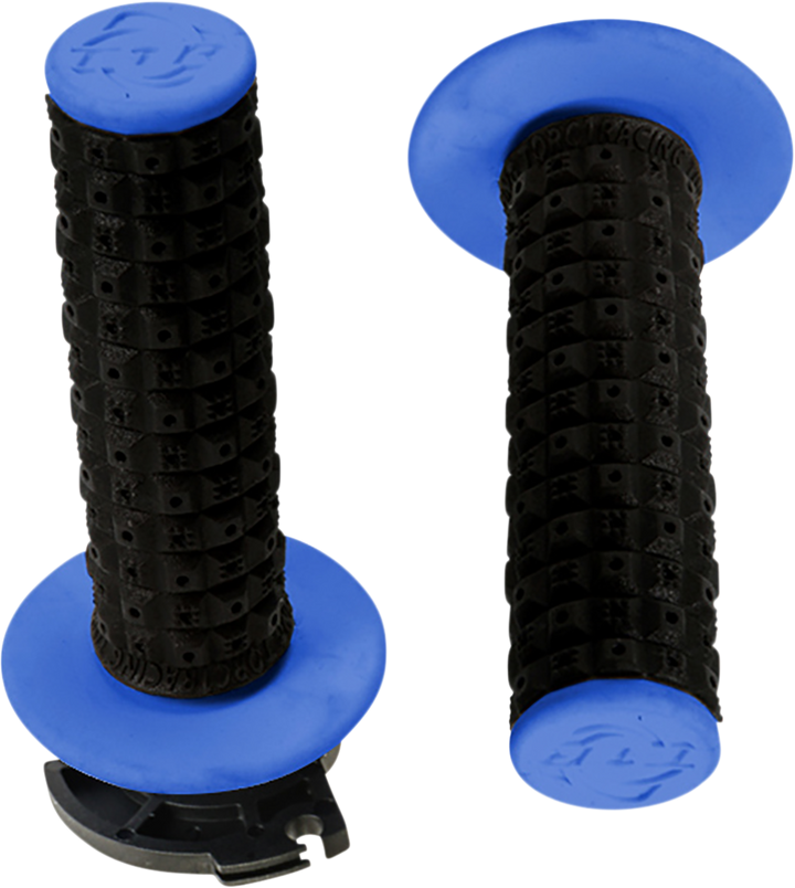 TORC1 Defy Lock-On Grips Black/Blue with Throttle Tube, 2650-0203