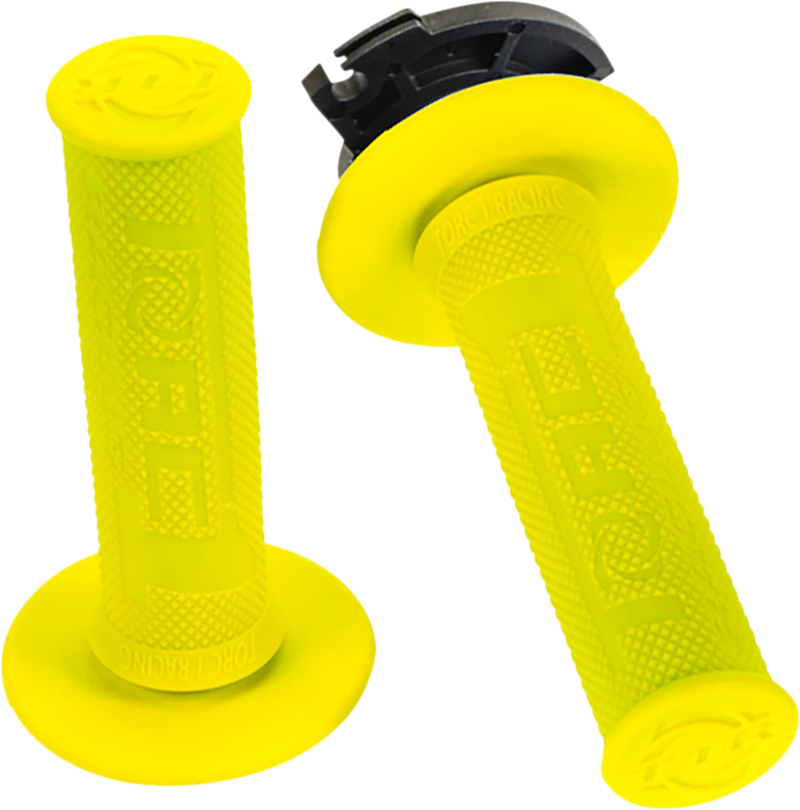 TORC1 Defy Lock-On Grips with Throttle Tube, Yellow, Part Number 4650-0602